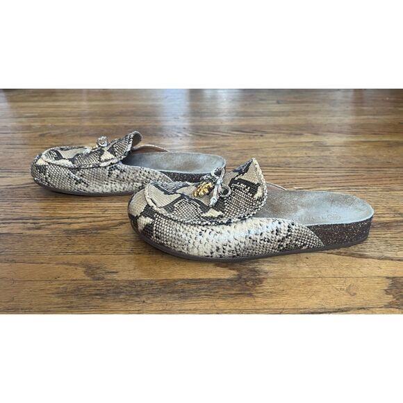 TORY BURCH Snakeskin Coin Mule Slide Loafer Sandal Shoe Women's Size 7 - Picture 7 of 10
